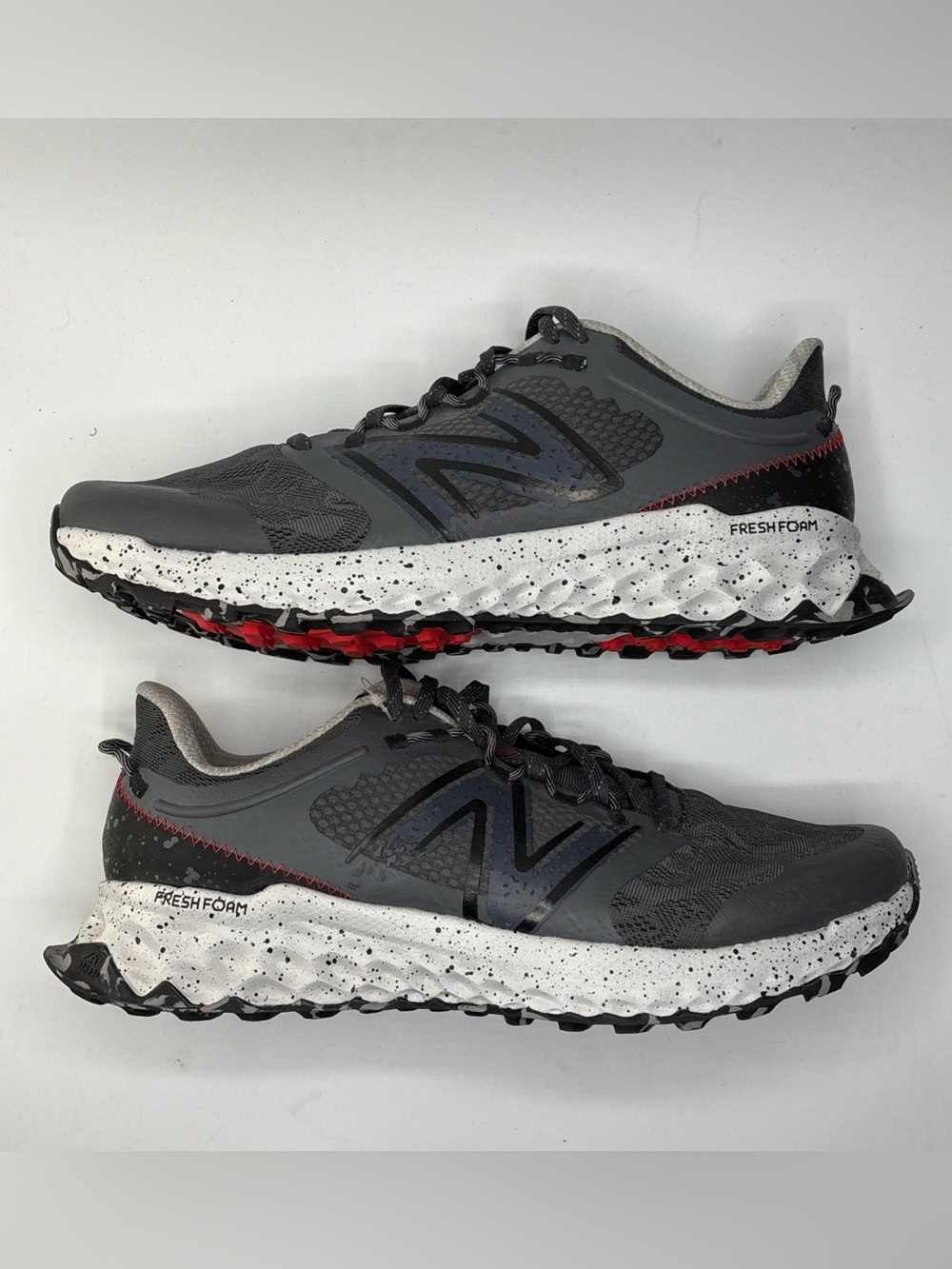 NEW BALANCE MEN'S FRESH FOAM GAROE V1 TRAIL RUNNING SHOE GREY RED SZ 12 4E -WIDE